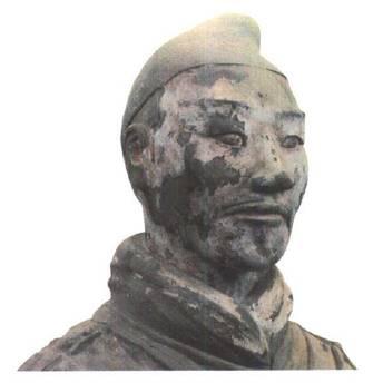 兵马俑中一个士兵的头部